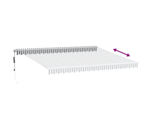Toldo retráctil automático gris antracita y blanco 450x350 cm