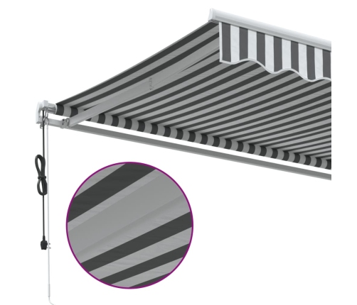 Toldo retráctil automático gris antracita y blanco 450x350 cm