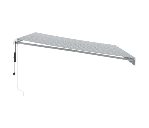 Toldo retráctil automático luz LED antracita blanco 450x350 cm