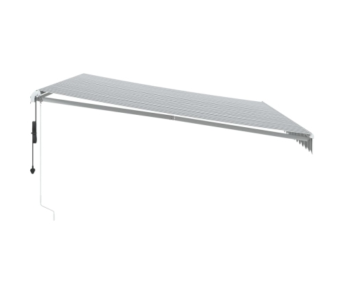 Toldo retráctil automático luz LED antracita blanco 500x350 cm