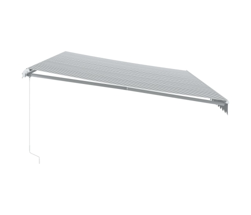 Toldo retráctil manual luz LED antracita y blanco 600x350 cm