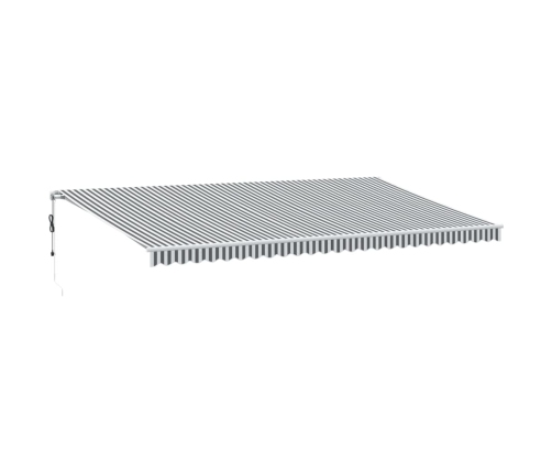 Toldo retráctil automático gris antracita y blanco 600x350 cm