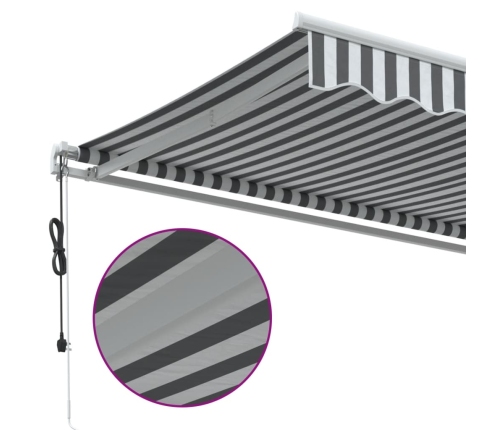 Toldo retráctil automático gris antracita y blanco 600x350 cm