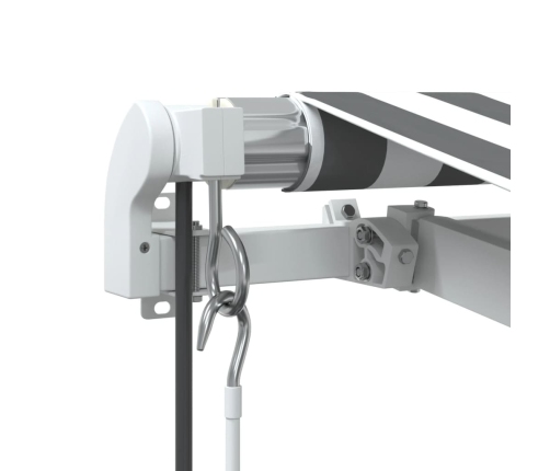 Toldo retráctil automático gris antracita y blanco 600x350 cm