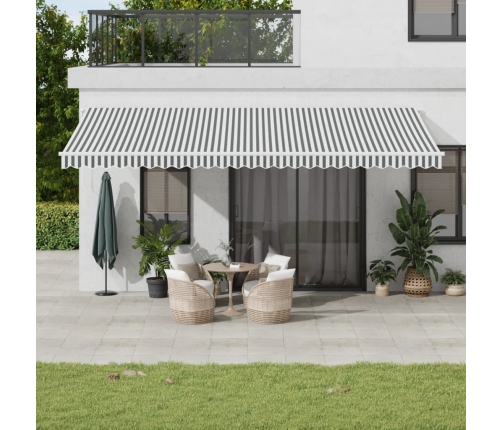 Toldo retráctil automático luz LED antracita blanco 600x350 cm