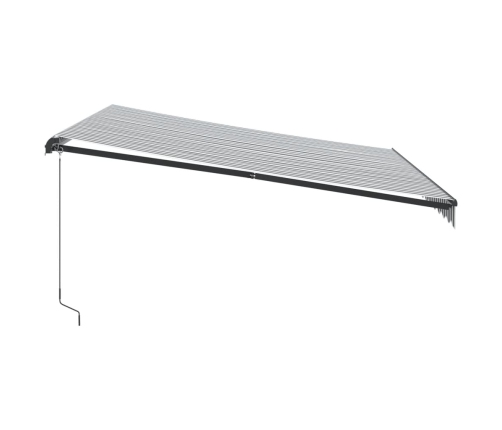 Toldo retráctil manual gris antracita y blanco 400x350 cm