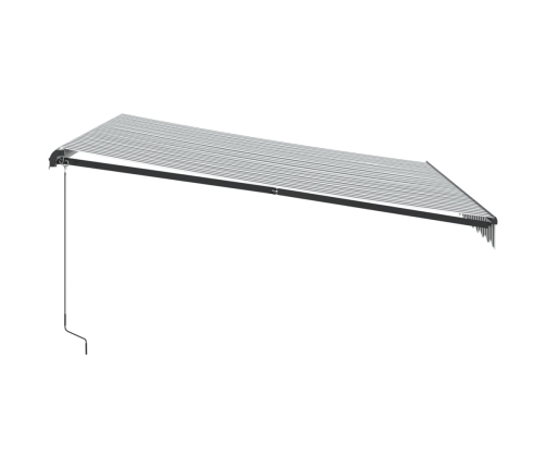 Toldo retráctil manual con luz LED antracita y blanco 400x350cm