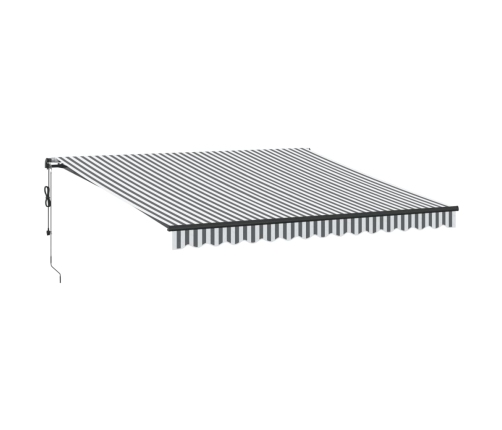 Toldo retráctil automático gris antracita y blanco 400x350 cm