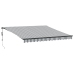 Toldo retráctil automático gris antracita y blanco 400x350 cm