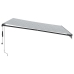 Toldo retráctil automático gris antracita y blanco 400x350 cm