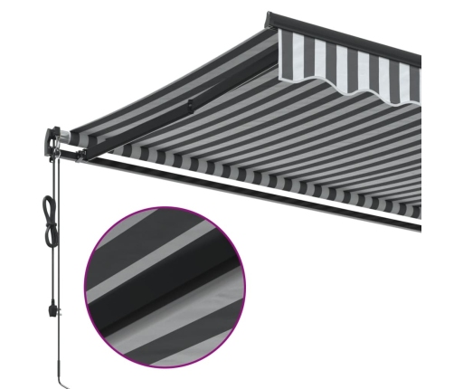 Toldo retráctil automático gris antracita y blanco 400x350 cm