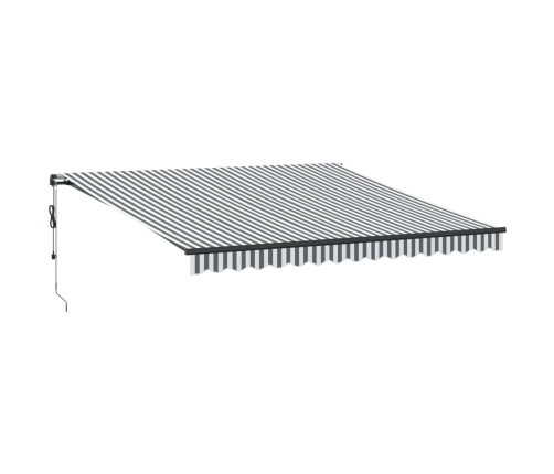 Toldo retráctil automático luz LED antracita blanco 400x350 cm