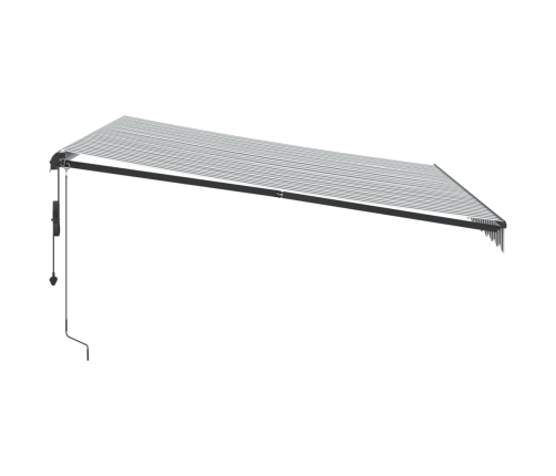 Toldo retráctil automático luz LED antracita blanco 400x350 cm