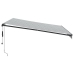 Toldo retráctil automático luz LED antracita blanco 400x350 cm