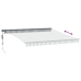 Toldo retráctil automático luz LED antracita blanco 400x350 cm