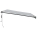 Toldo retráctil automático luz LED antracita blanco 450x350 cm