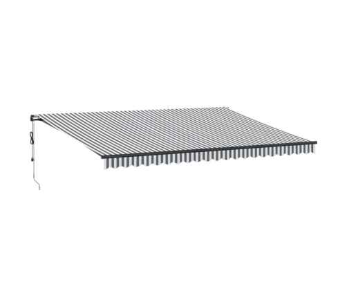 Toldo retráctil automático gris antracita y blanco 500x350 cm