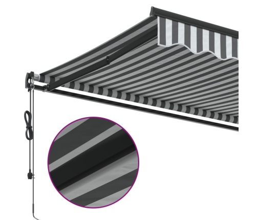 Toldo retráctil automático gris antracita y blanco 500x350 cm