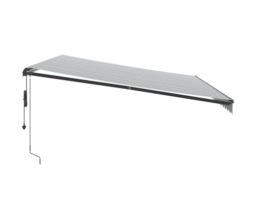 Toldo retráctil automático luz LED antracita blanco 500x350 cm