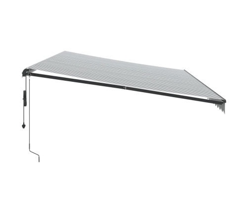 Toldo retráctil automático gris antracita y blanco 600x350 cm