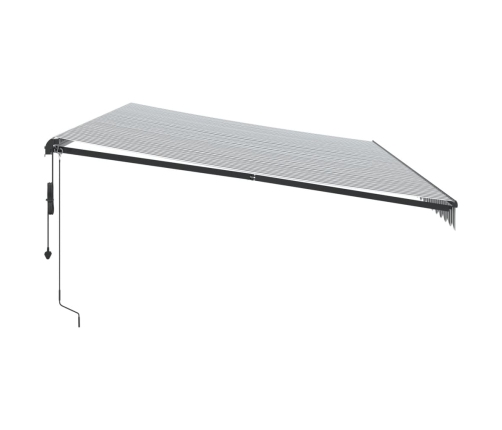 Toldo retráctil automático luz LED antracita blanco 600x350 cm