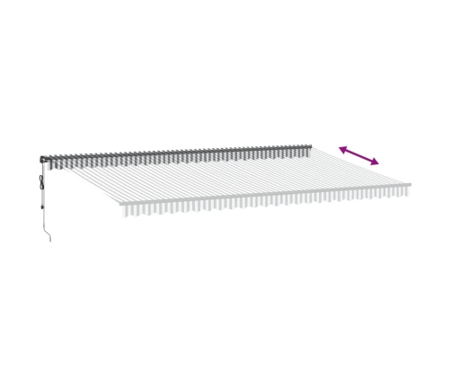 Toldo retráctil automático luz LED antracita blanco 600x350 cm