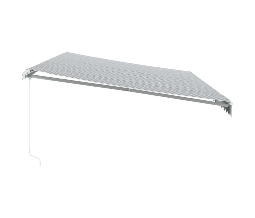 Toldo retráctil manual gris antracita y blanco 600x300 cm