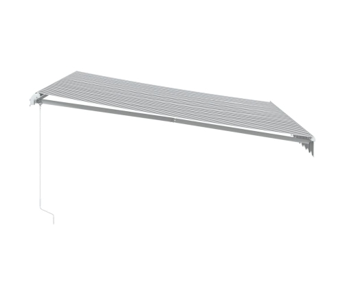 Toldo retráctil manual gris antracita y blanco 400x300 cm