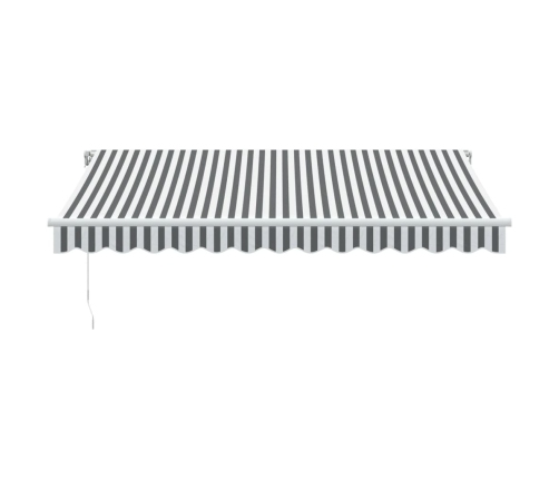 Toldo retráctil manual gris antracita y blanco 350x250 cm