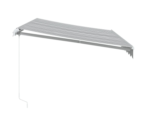 Toldo retráctil manual gris antracita y blanco 350x250 cm