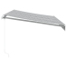 Toldo retráctil manual gris antracita y blanco 350x250 cm