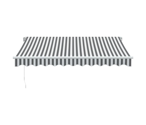 Toldo retráctil manual gris antracita y blanco 300x250 cm