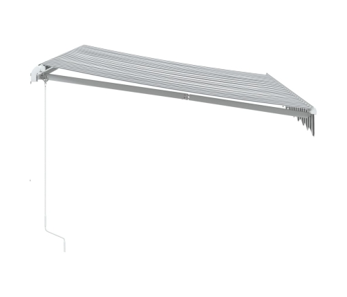 Toldo retráctil manual gris antracita y blanco 300x250 cm