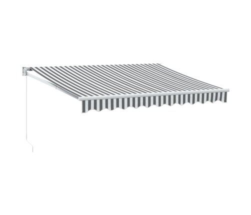 Toldo retráctil aluminio y tela gris antracita y blanco 3x2,5 m