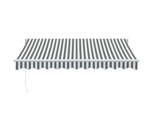 Toldo retráctil aluminio y tela gris antracita y blanco 3x2,5 m