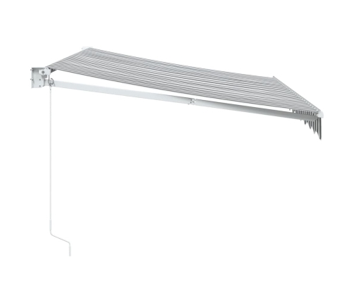 Toldo retráctil aluminio y tela gris antracita y blanco 3x2,5 m