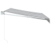 Toldo retráctil aluminio y tela gris antracita y blanco 3x2,5 m