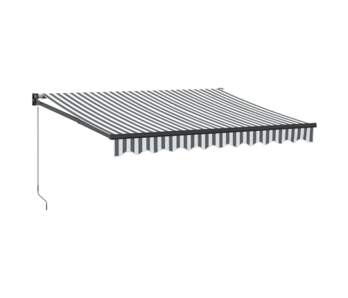 Toldo retráctil aluminio y tela gris antracita y blanco 3x2,5 m