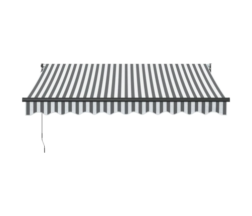 Toldo retráctil aluminio y tela gris antracita y blanco 3x2,5 m