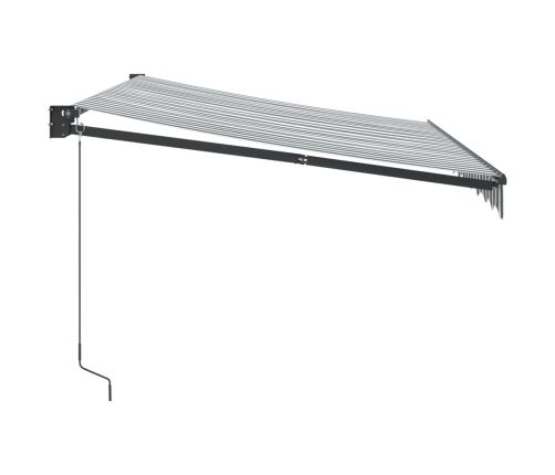 Toldo retráctil aluminio y tela gris antracita y blanco 3x2,5 m