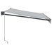 Toldo retráctil aluminio y tela gris antracita y blanco 3x2,5 m