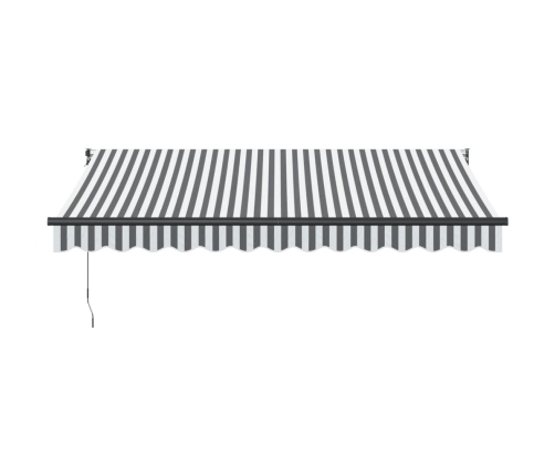 Toldo retráctil aluminio y tela antracita y blanco 3,5x2,5 m