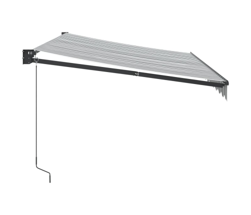 Toldo retráctil aluminio y tela antracita y blanco 3,5x2,5 m