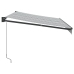 Toldo retráctil aluminio y tela antracita y blanco 3,5x2,5 m