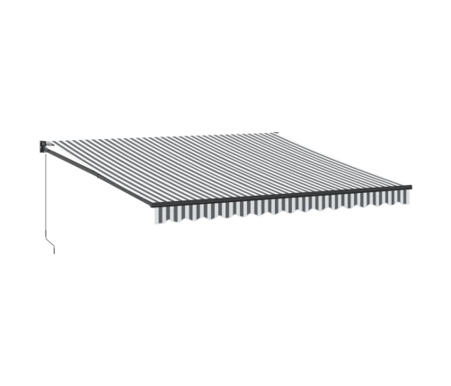 Toldo retráctil aluminio y tela gris antracita y blanco 4x3 m