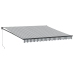 Toldo retráctil aluminio y tela gris antracita y blanco 4x3 m