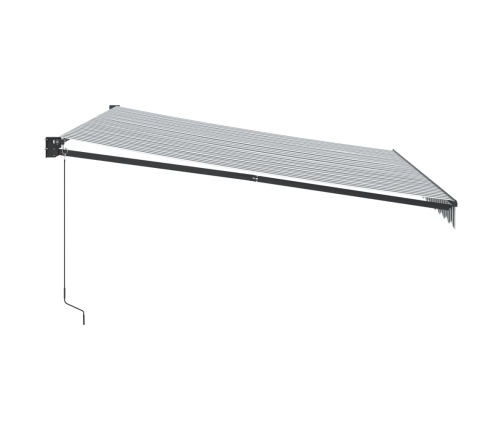 Toldo retráctil aluminio y tela gris antracita y blanco 4x3 m