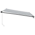 Toldo retráctil aluminio y tela gris antracita y blanco 4x3 m