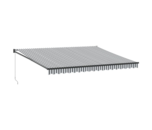 Toldo retráctil aluminio y tela gris antracita y blanco 4,5x3 m