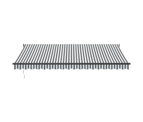 Toldo retráctil aluminio y tela gris antracita y blanco 4,5x3 m